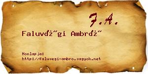 Faluvégi Ambró névjegykártya